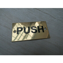 Rectangular Brass Push Door Sign by Ironmongery World