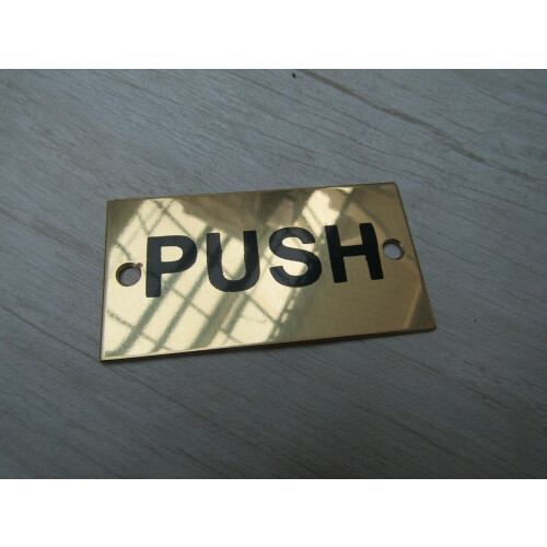 Rectangular Brass Push Door Sign by Ironmongery World