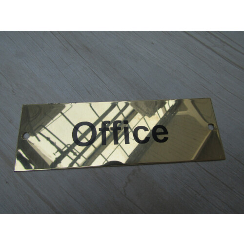 Rectangular Brass Office Door Sign by Ironmongery World