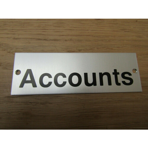 Rectangular Satin Aluminium Accounts Door Sign by Ironmongery World