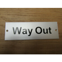 Rectangular Satin Aluminium Way Out Door Sign by Ironmongery World