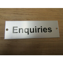 Rectangular Satin Aluminium Enquiries Door Sign by Ironmongery World
