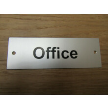 Rectangular Satin Aluminium Office Door Sign by Ironmongery World