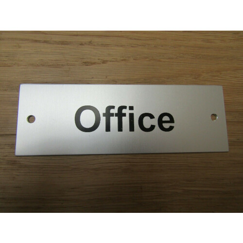 Rectangular Satin Aluminium Office Door Sign by Ironmongery World
