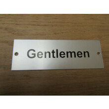 Rectangular Satin Aluminium Gentlemen Door Sign by Ironmongery World
