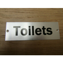 Rectangular Satin Aluminium Toilets Door Sign by Ironmongery World