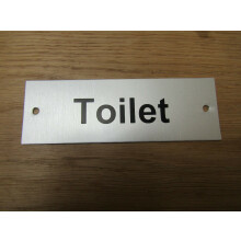 Rectangular Satin Aluminium Toilet Door Sign by Ironmongery World