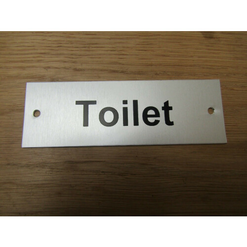 Rectangular Satin Aluminium Toilet Door Sign by Ironmongery World