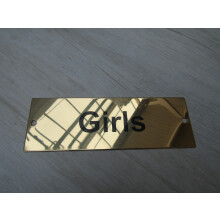 Rectangular Brass Girls Door Sign by Ironmongery World