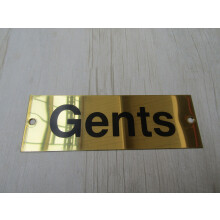Rectangular Brass Gents Door Sign by Ironmongery World