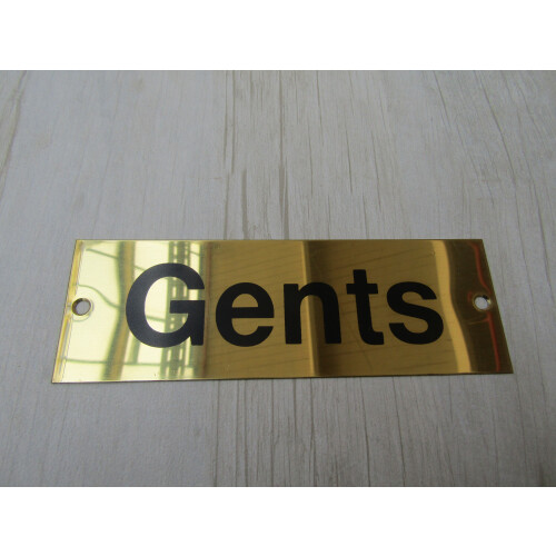 Rectangular Brass Gents Door Sign by Ironmongery World