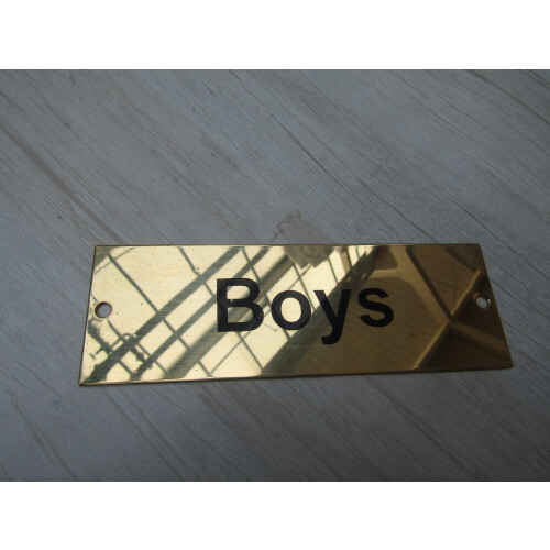 Rectangular Brass Boys Door Sign by Ironmongery World