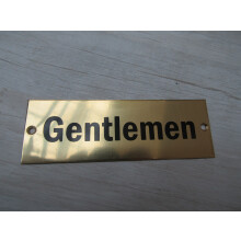 Rectangular Brass Gentlemen Door Sign by Ironmongery World
