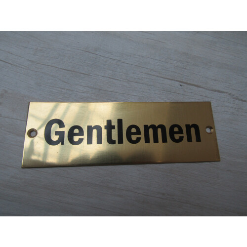 Rectangular Brass Gentlemen Door Sign by Ironmongery World