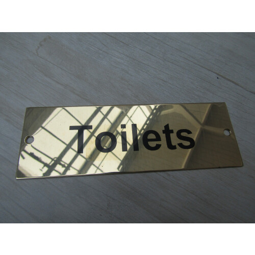 Rectangular Brass Toilets Door Sign by Ironmongery World