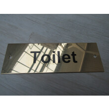 Rectangular Brass Toilet Door Sign by Ironmongery World