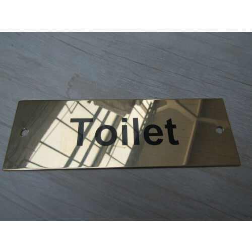 Rectangular Brass Toilet Door Sign by Ironmongery World