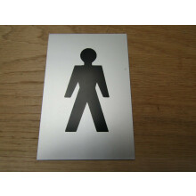 6" Satin Aluminium Male Door Sign by Ironmongery World