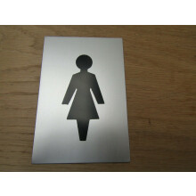 6" Satin Aluminium Female Door Sign by Ironmongery World