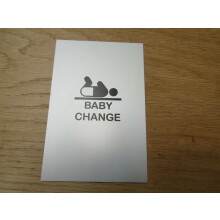 6" Satin Aluminium Baby Change Door Sign by Ironmongery World