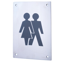 6" Stainless Steel Unisex Door Sign by Ironmongery World