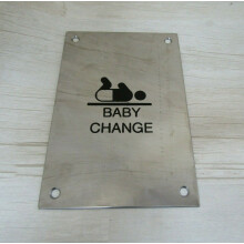 6" Stainless Steel Baby Change Door Sign by Ironmongery World