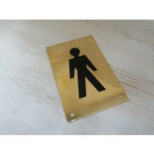 6" Brass Male Door Sign by Ironmongery World