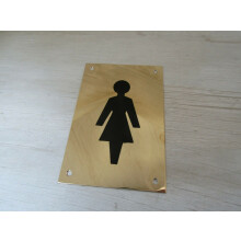 6" Brass Female Door Sign by Ironmongery World