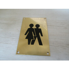 6" Brass Unisex Door Sign by Ironmongery World
