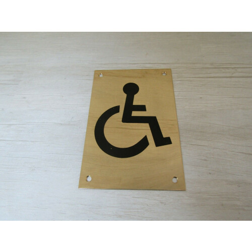6" Brass Disabled Door Sign by Ironmongery World