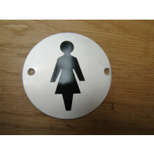Circle Satin Aluminium Female Door Sign by Ironmongery World