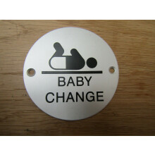 Circle Satin Aluminium Baby Change Door Sign by Ironmongery World