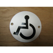 Circle Satin Aluminium Disabled Door Sign by Ironmongery World