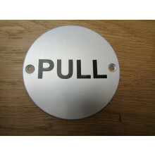 Circle Satin Aluminium Pull Door Sign by Ironmongery World