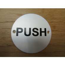 Circle Satin Aluminium Push Door Sign by Ironmongery World