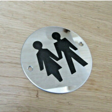 Circle Stainless Steel Unisex Door Sign by Ironmongery World
