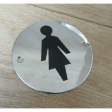 Circle Stainless Steel Female Door Sign by Ironmongery World