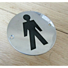 Circle Stainless Steel Male Door Sign by Ironmongery World