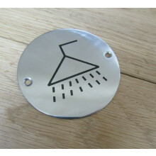 Circle Stainless Steel Shower Door Sign by Ironmongery World