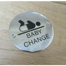 Circle Stainless Steel Baby Change Door Sign by Ironmongery World