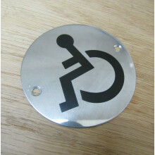 Circle Stainless Steel Disabled Door Sign by Ironmongery World