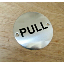 Circle Stainless Steel Pull Door Sign by Ironmongery World
