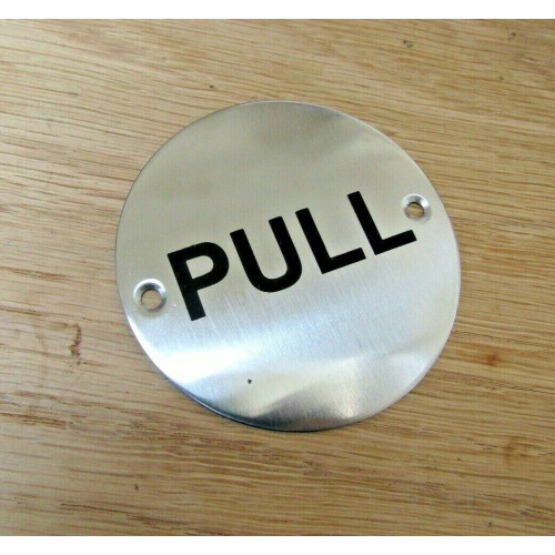 Circle Stainless Steel Pull Door Sign by Ironmongery World