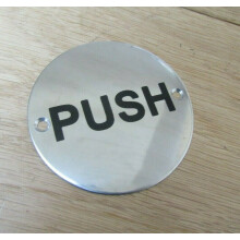 Circle Stainless Steel Push Door Sign by Ironmongery World