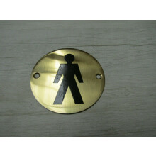 Circle Brass Male Door Sign by Ironmongery World