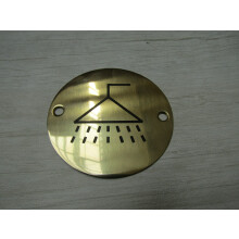 Circle Brass Shower Door Sign by Ironmongery World