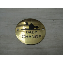 Circle Brass Baby Change Door Sign by Ironmongery World