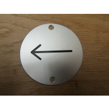 Circle Satin Aluminium Arrow Door Sign by Ironmongery World