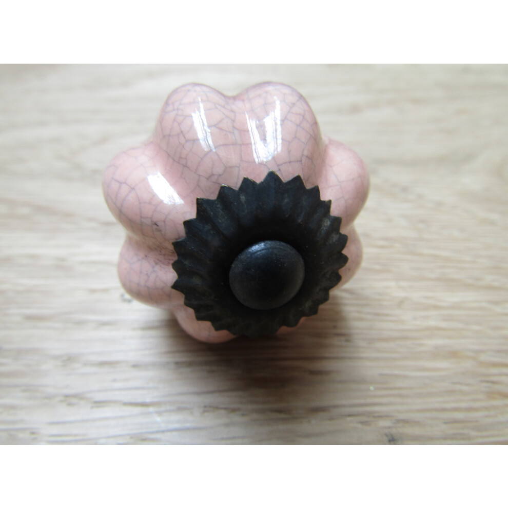 Pink Ceramic Pumpkin Cabinet Knob 40Mm By Ironmongery World 5057067952044