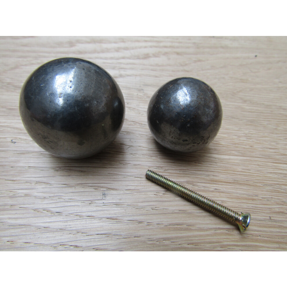 38Mm Cannon Ball Cabinet Knob Large - Antique Iron By Ironmongery World 5057067952013
